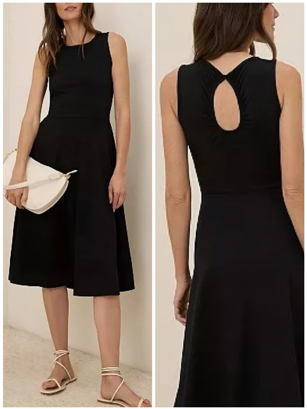 Pact Organic Cotton Black Jersey Keyhole Dress, XL